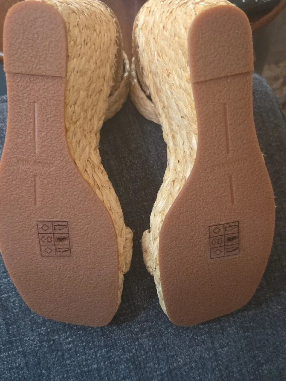 Dolce Vita Natural Woven Espadrille Wedge Sandals with Ankle Strap